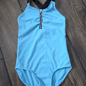 Blue Dance Leotard with Zipper